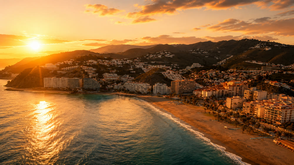 Motril coastline at golden hour